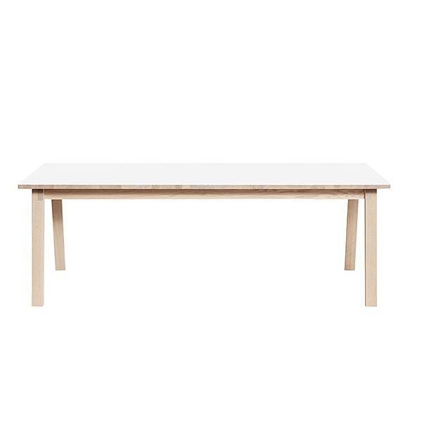 Andersen Furniture T9 spisebord - 180 cm. - hvid laminat - egetræs stel Eg - hvid olie