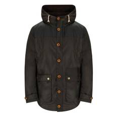 BARBOUR GAME WAX OLIVE GREEN PARKA