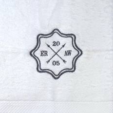 Handduk med emblem och initialer - vit, 50x70 HANDDUK / GRÅ (1615)