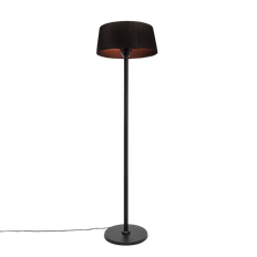 Terrassvärmare Golvmodell 2100W Svart 220 cm Rund Design HORTUS
