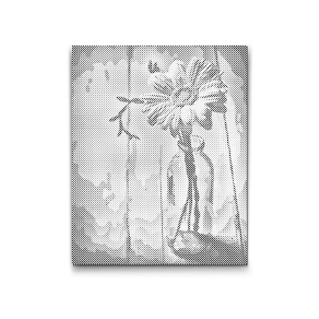 BLOMMA I VAS | PRICKMÅLNING - 40x50cm (16'' x 20'') / Duk - Utan ram