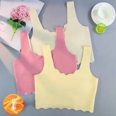 Tween Girl 3st Solid Color Thermal Comfy Sleeveless Camisole Underwear Set - Multifärgad (9Y,10Y,11Y)