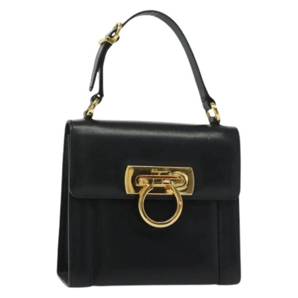 Salvatore Ferragamo Pre-owned Pre-owned Håndtaske - Vintage - Dame - Sort - ONE SIZE - Læder