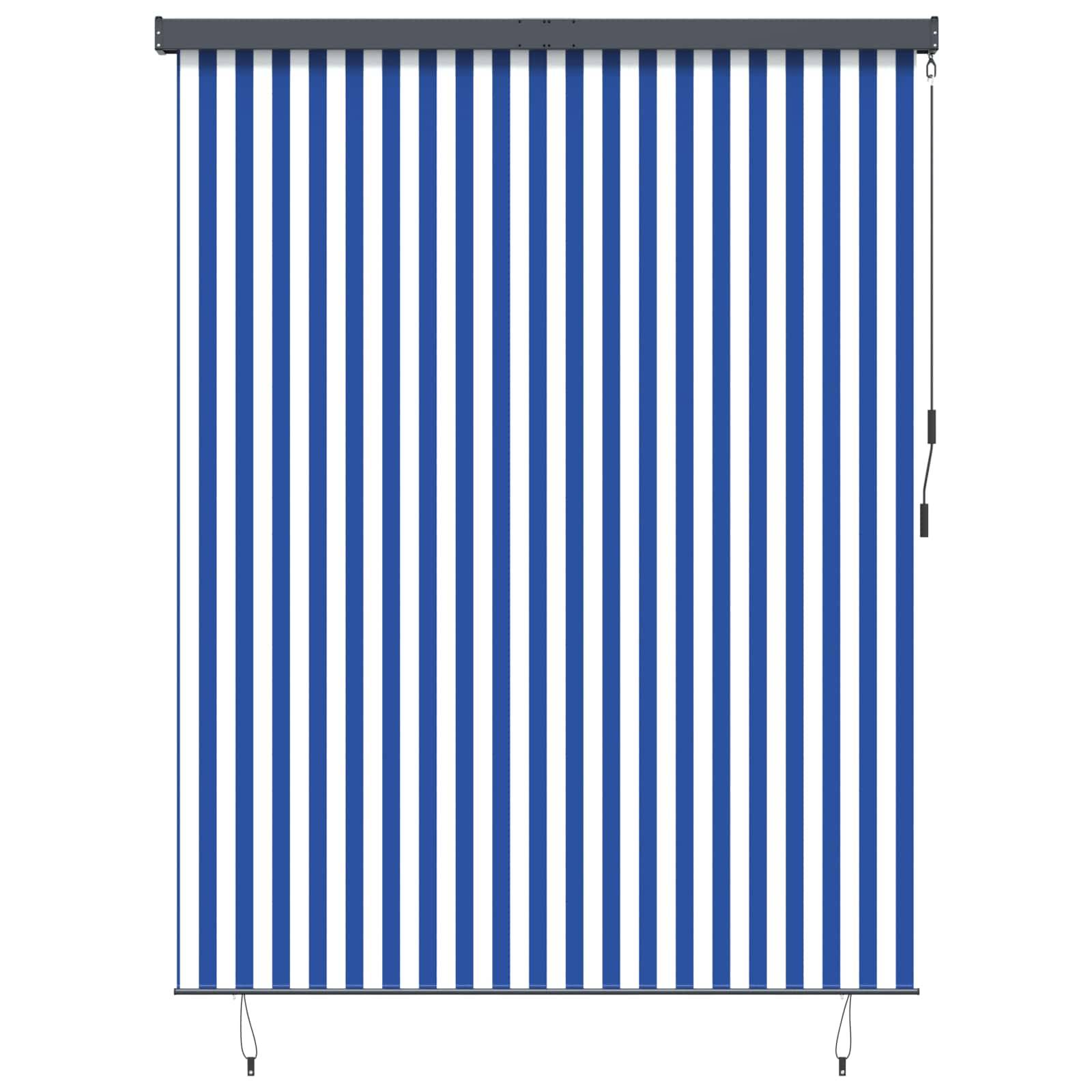 vidaXL Rullgardin Blå och Vit 200 x 250 cm Tyg och Aluminium
