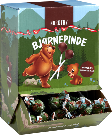 Nordthy Bjørnepinde Karamel med kakaoovertræk ca. 85 stk. 850 g BEST BEFORE 05.09.26