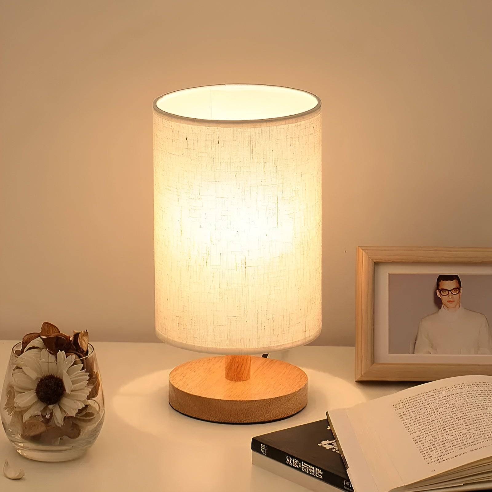 Elegant ZenShade LED - Bordslampa för Lyxig Sänglampbelysning - Grå