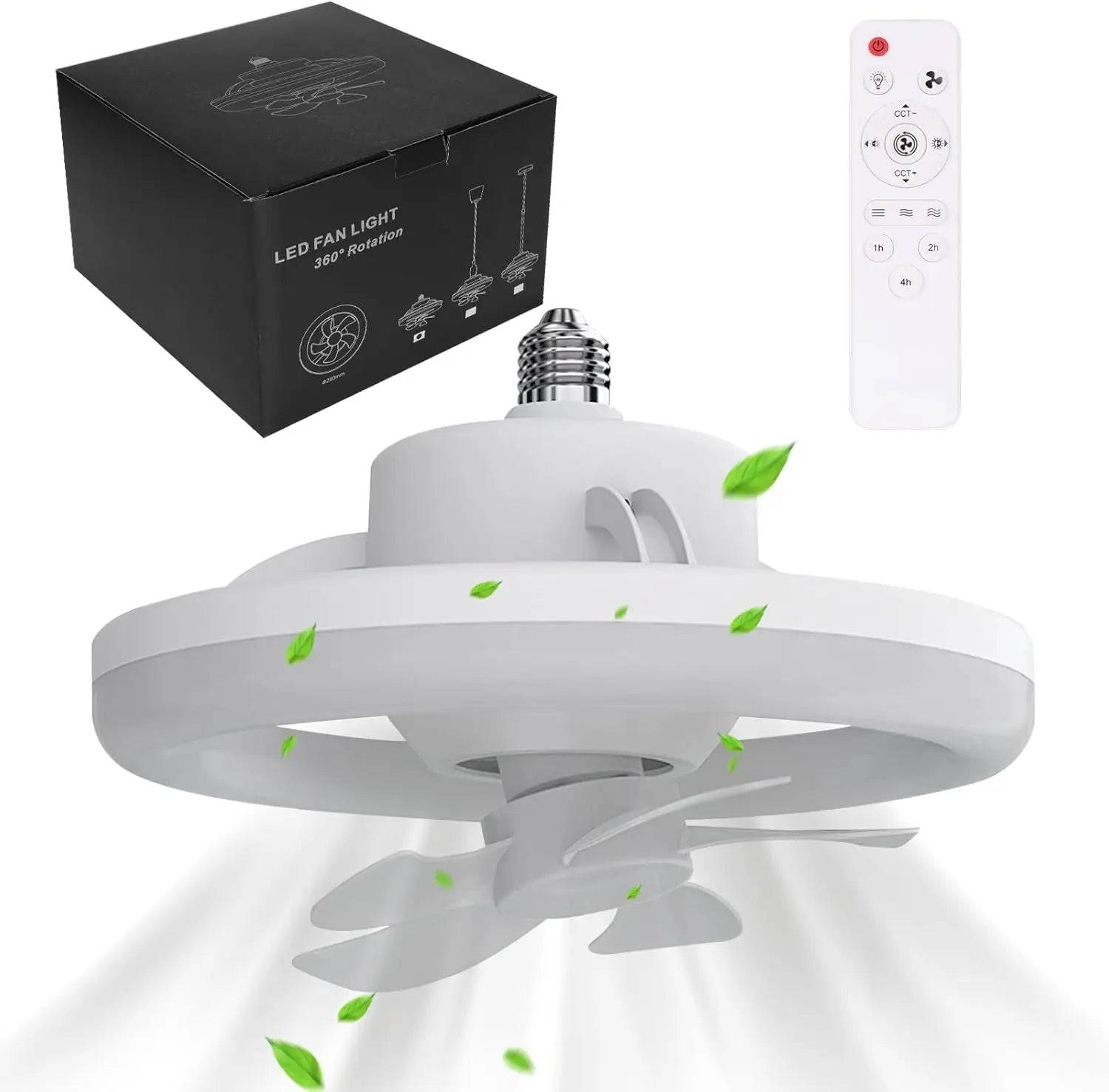 48W Ceiling Fan with Lights and Remote, LED Fan Light Dimmable, 3 Speeds 2 Colors LED Low Profile Energy-Efficient Ideal Bedroom - white / UNITED KINGDOM / 48W