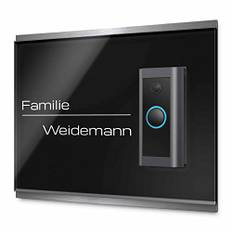 Hochwertige Klingelabdeckung aus Edelstahl und Acrylglas für alle gängigen Funkklingeln - Kompatibel mit Video Doorbells und Funk Klingeln - Personalisierbare Klingelplatte
