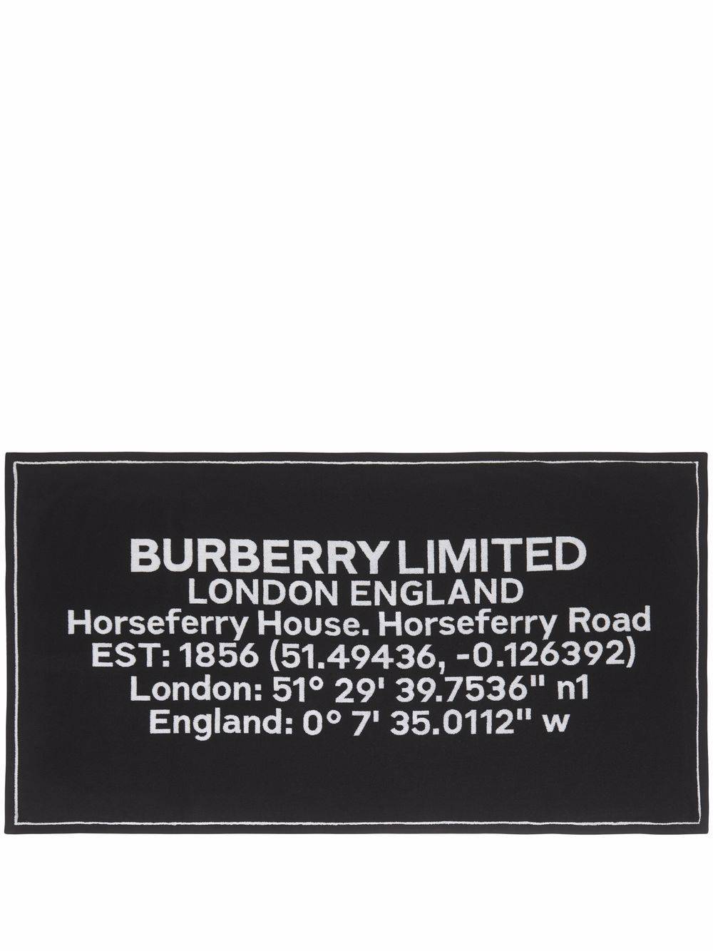 Burberry - Horseferry strandhandduk i jacquard - unisex - bomull - OS - Svart