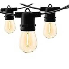 LY Sweden Premium Ljusslinga utomhus - Utebelysning 15-100 meter med utbytbara E27 LED lampor - Utbyggbar till 480 meter (10m med 20 lampor (Plast))