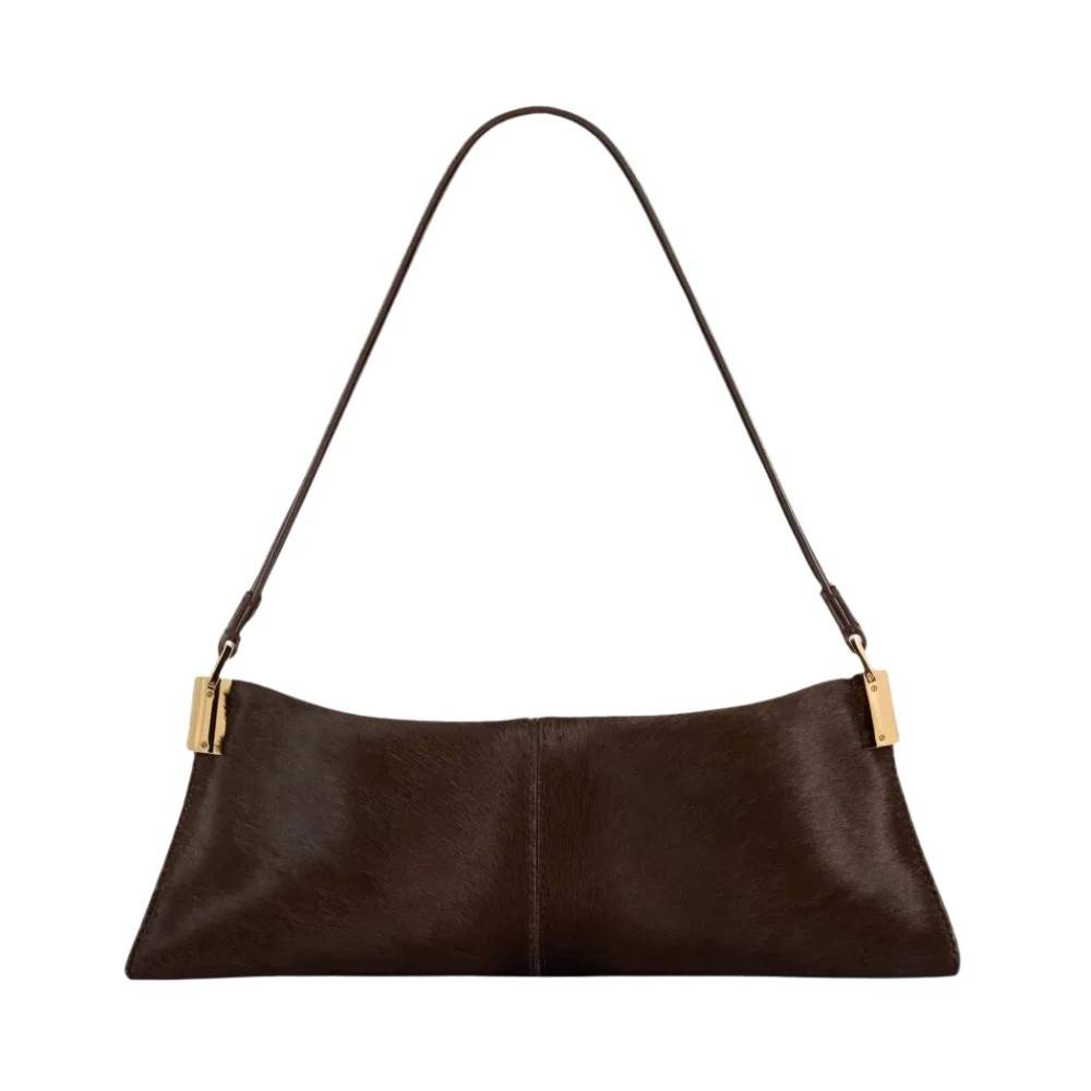 Balmain 64-83 Lille Taske i Pony-effekt Læder - Tasker - Dame - Brun - ONE SIZE - Læder