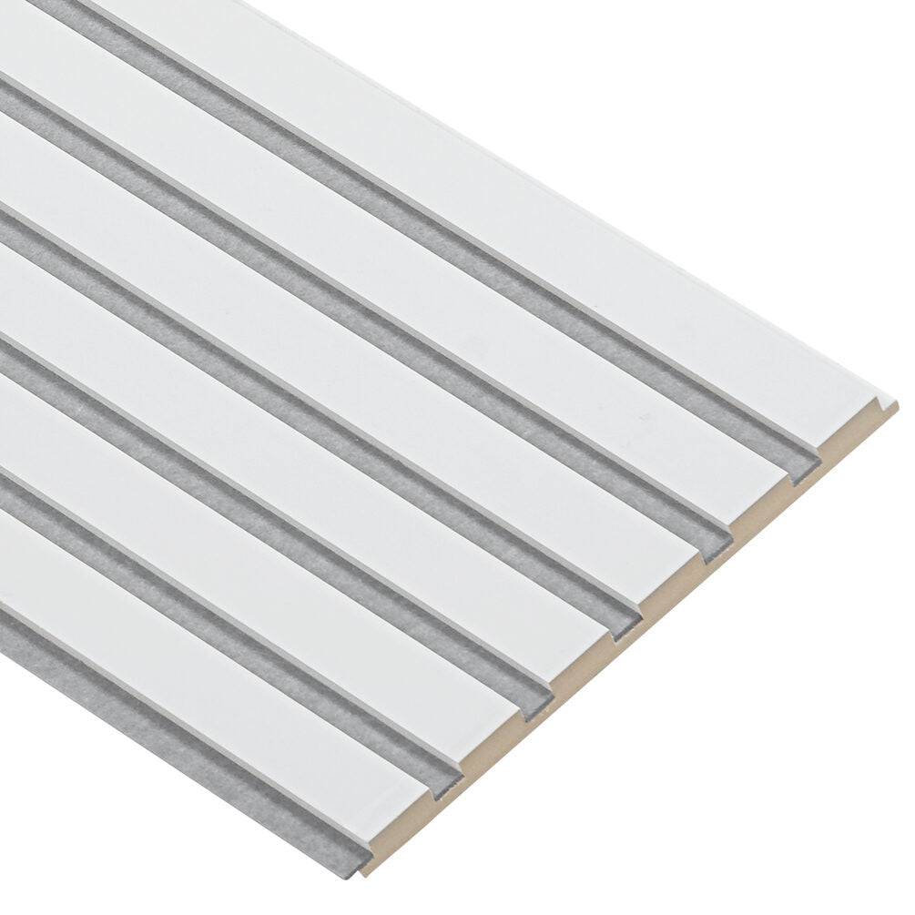 Hvidmalet m. grå filt Basic Akustikpanel 240cm.