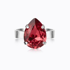 Caroline Svedbom Mini Drop Ring / Mulberry Red (Rhodium)