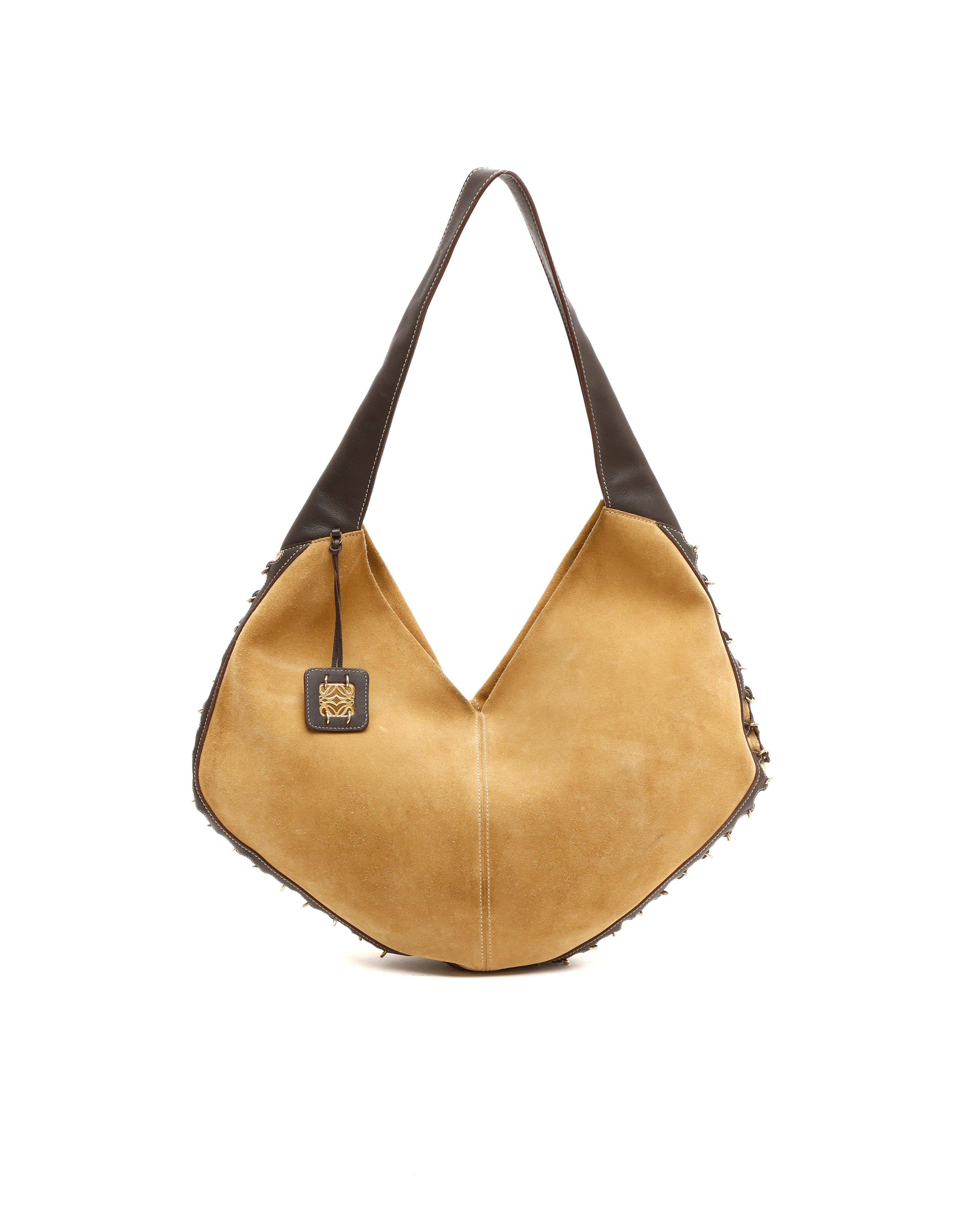 Loewe Anagram Suede Ring Bag - Brown - One Size