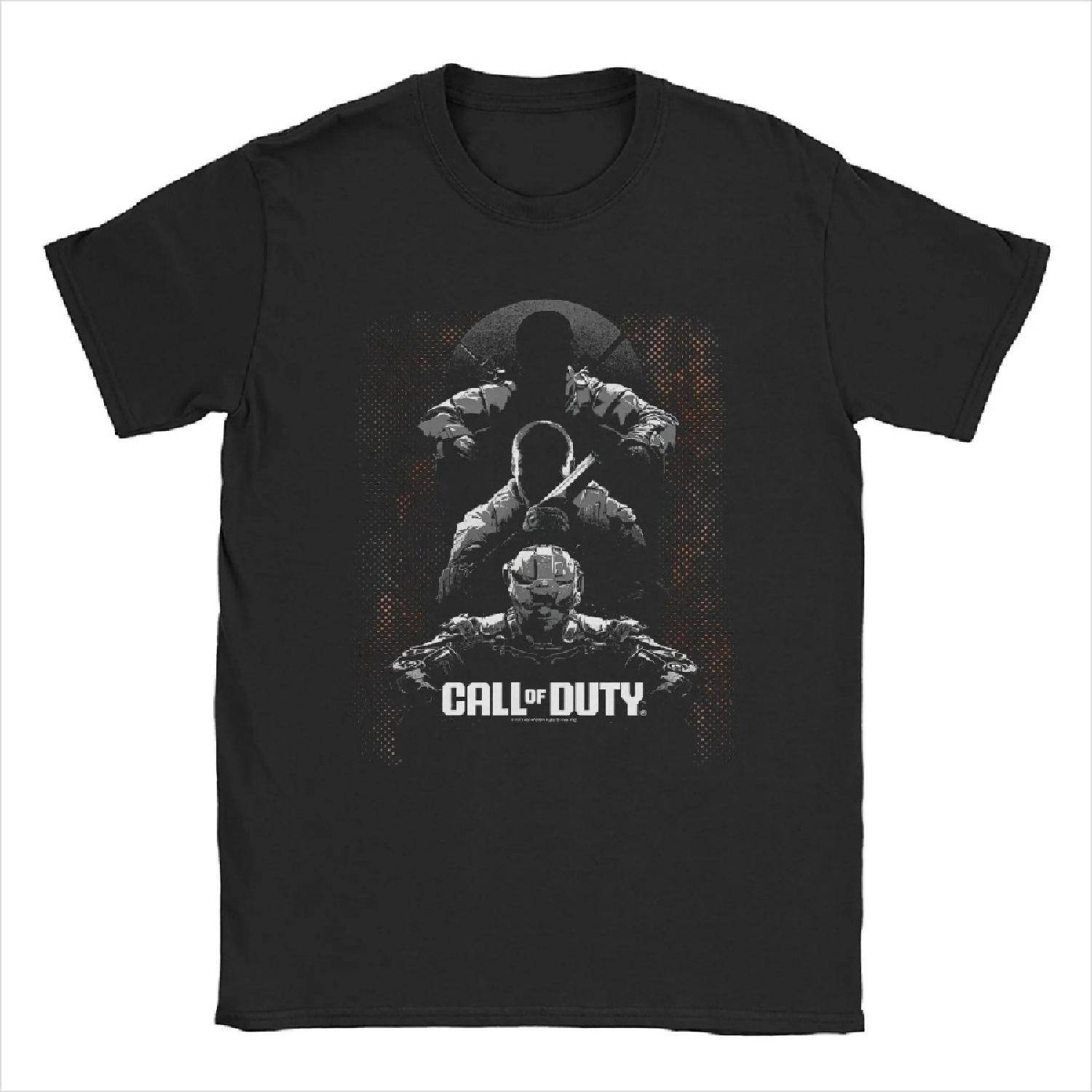 Call of Duty Black Ops Halftone T-shirts Herr Vintage Ren Bomull T-shirts Rund Hals Kortärmad T-shirts Originalvaror cm