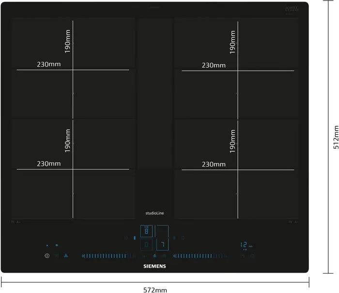 Induktionskogeplade 60 cm Sort, planmontering - CookConnect - Siemens iQ700 - EX607NYV6E