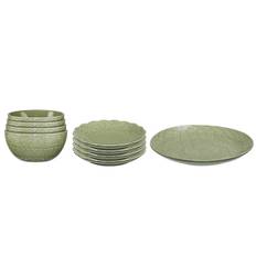 Servis set Fruktfat, Assiett & Skålar Cult Design Orient Cranberry Pesto 9 delar