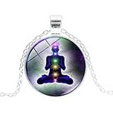 Chakra Halsband7 Chakra Halsband Buddha Yoga Meditation Hänge Andligt Om Symbol Hope Smycken Chain Statement Halsband Kvinnor