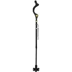 Teleskopiska halkfria kryckor Walking Stick Trekking Stavar Multifunktion Teleskopiska kryckor Walking Stick Senior Bridge Metal Stick Utomhus Walking Stick, Svart för artrit, äldre, seniorer