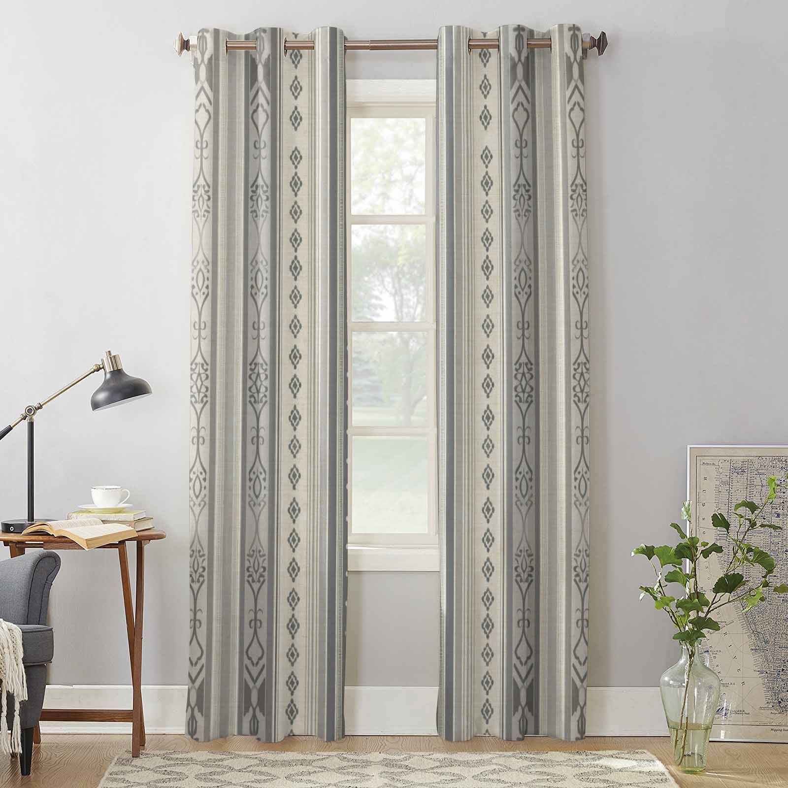 Boho Stripes Texture Window Curtains for Living Room Luxury Bedroom Curtain Kitchen Blinds Drapes Curtains 135W x 60H(cm) x1