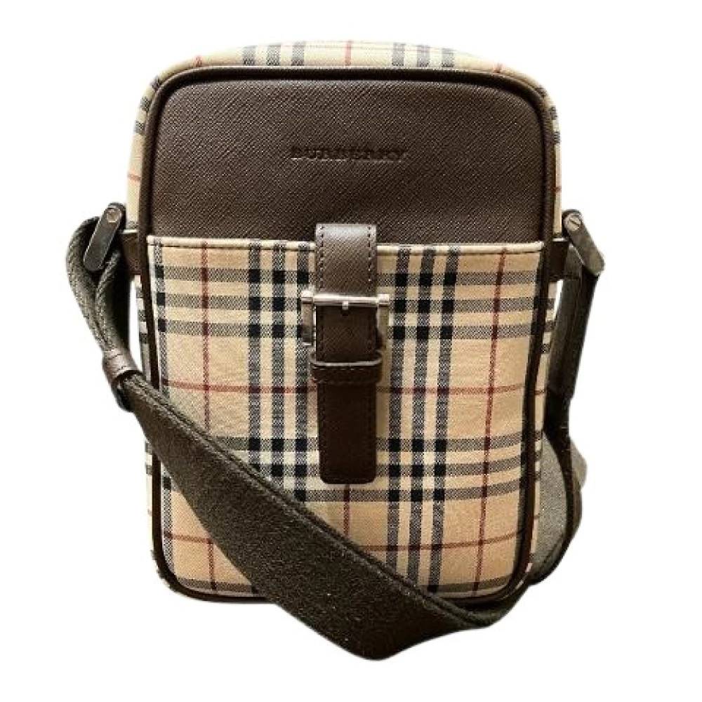 Burberry Vintage Pre-owned Nova Check Canvas Leather Shoulder Bag - Vintage - Dame - Beige - ONE SIZE - Uld