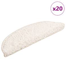 vidaXL trappemåtter 20 stk. 56x17x3 cm hvide halvrunde