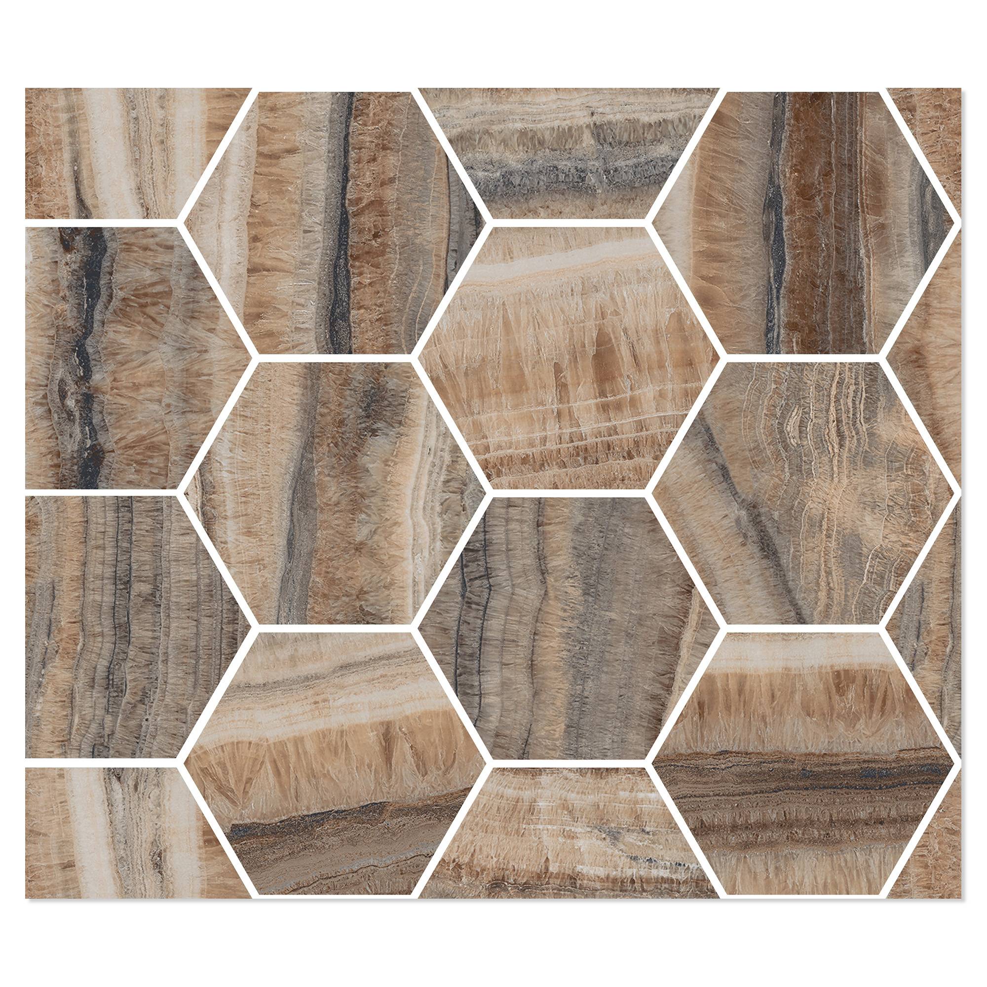 Sant’Agostino Hexagon Mosaik Klinker Astral Amber Polerad 30x35 cm