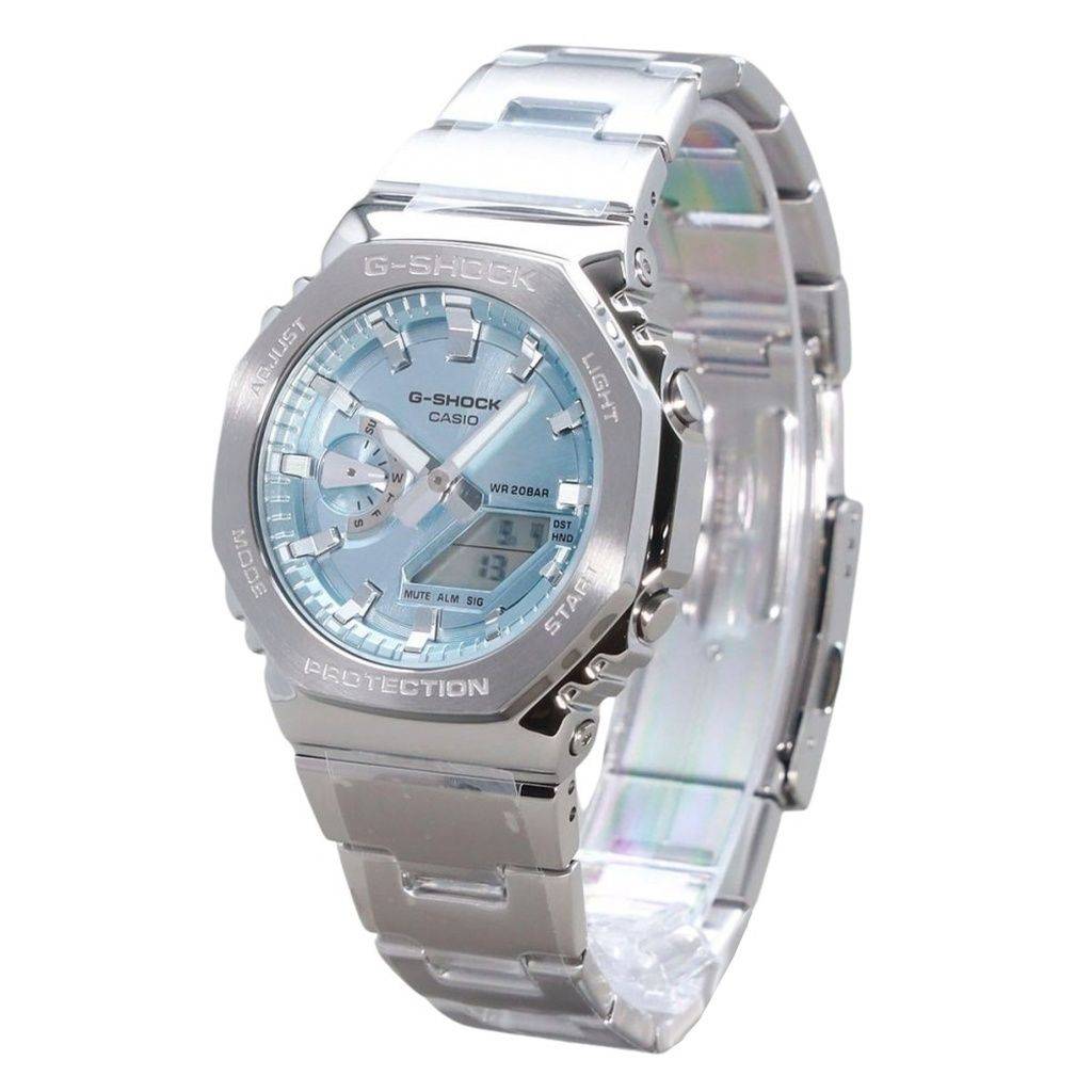 Casio G-Shock G-Steel Analog Digital Rostfritt Stål Ljusblå Urtavla Kvarts GM-2110D-2A 200M Herrklocka blå