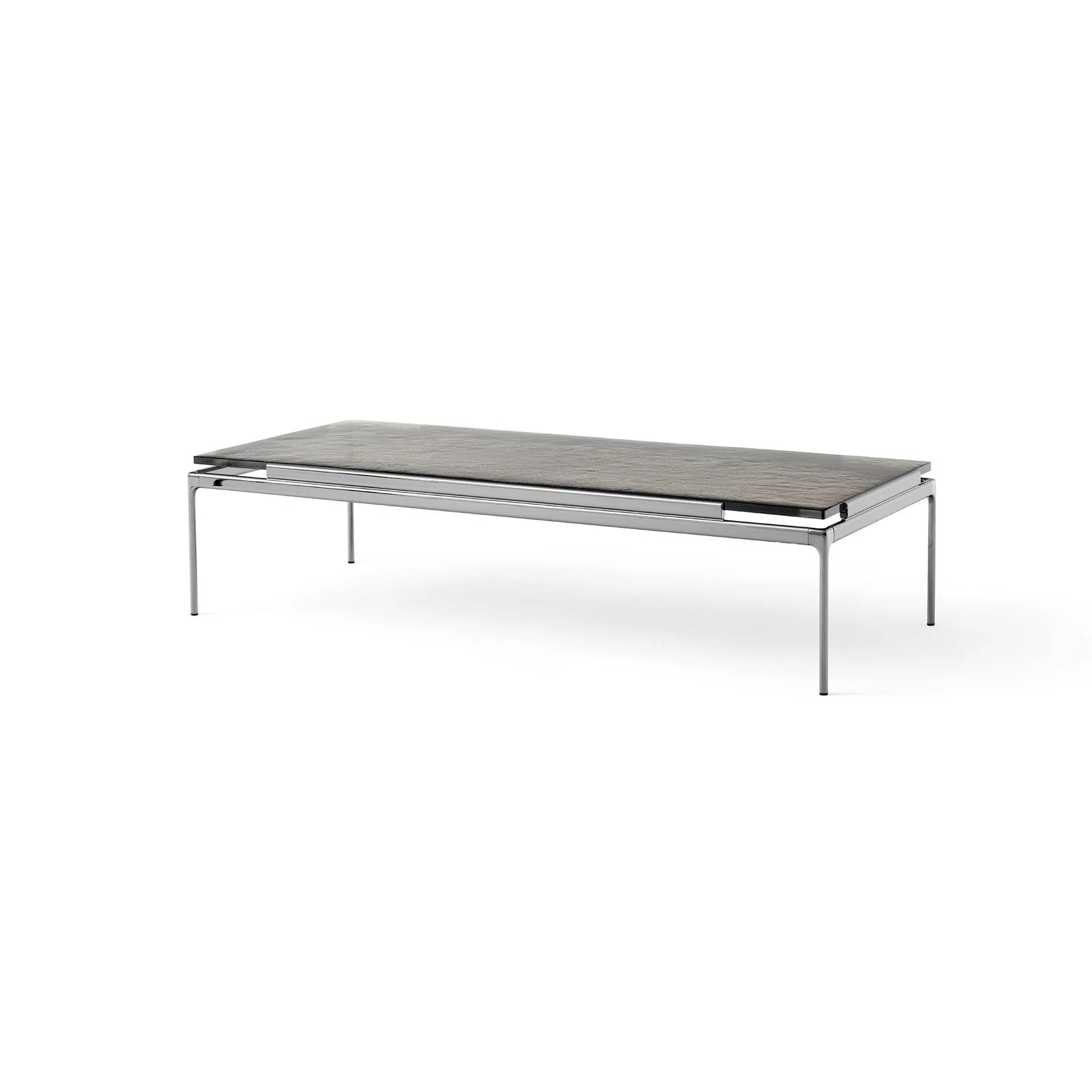 &Tradition Sett LN12 soffbord Smoked cast glass-dark chrome - Brun