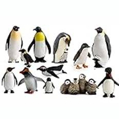 Realistiska pingvinfigurer, pingvinfigurer, arktisk leksak, polartiär, miniatyr, havsdjur, figurer, plast, polerad, oceantiermodell, gör-det-själv, snöboll, tårtdekoration, julby, dagis