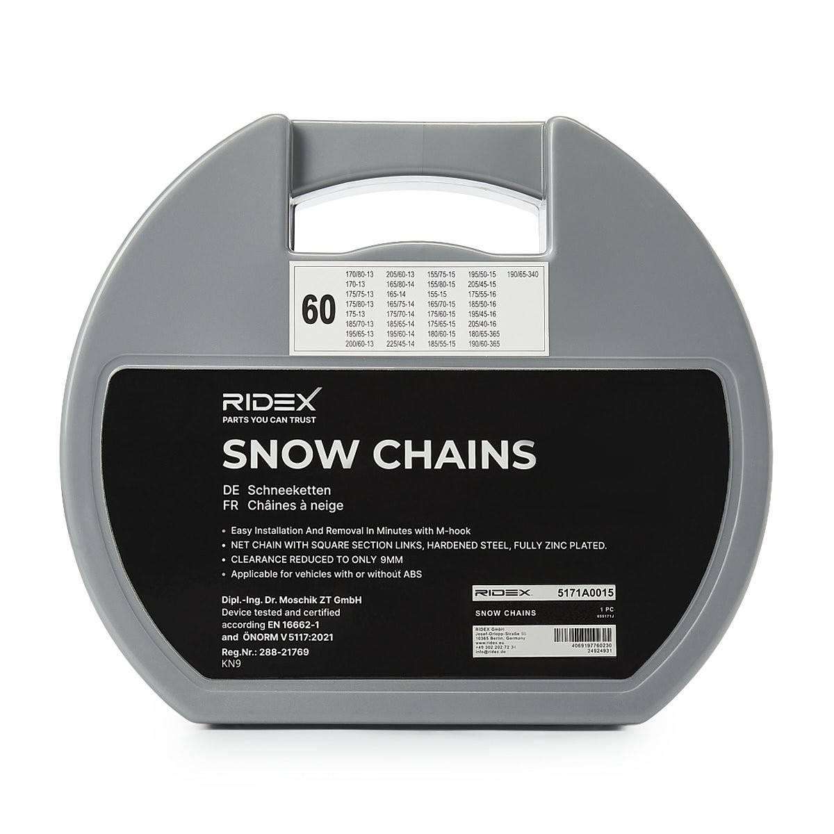 RIDEX 5171A0015 Snekæder