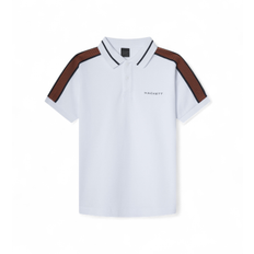 Hackett London för pojkar. HK5600012 Polo Tape vit (7Años= 122cm), Casual, Bomull, Kort ärm, barnmode - Vit (7Años= 122cm)