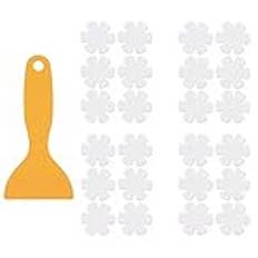 TUB Slip Grip Stickers, Badrum Anti Slip Stickers,24x Flower Anti Slip BathTub -er med skrapa | Transparent självhäftande, vattentäta säkerhetsduschbanor, badrumsdekor för familjer