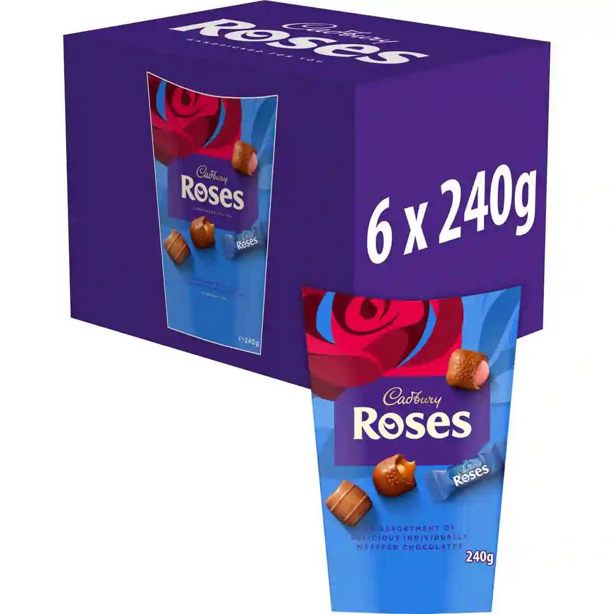 Cadbury Roses Chocolate Carton 240g (Box of 6)