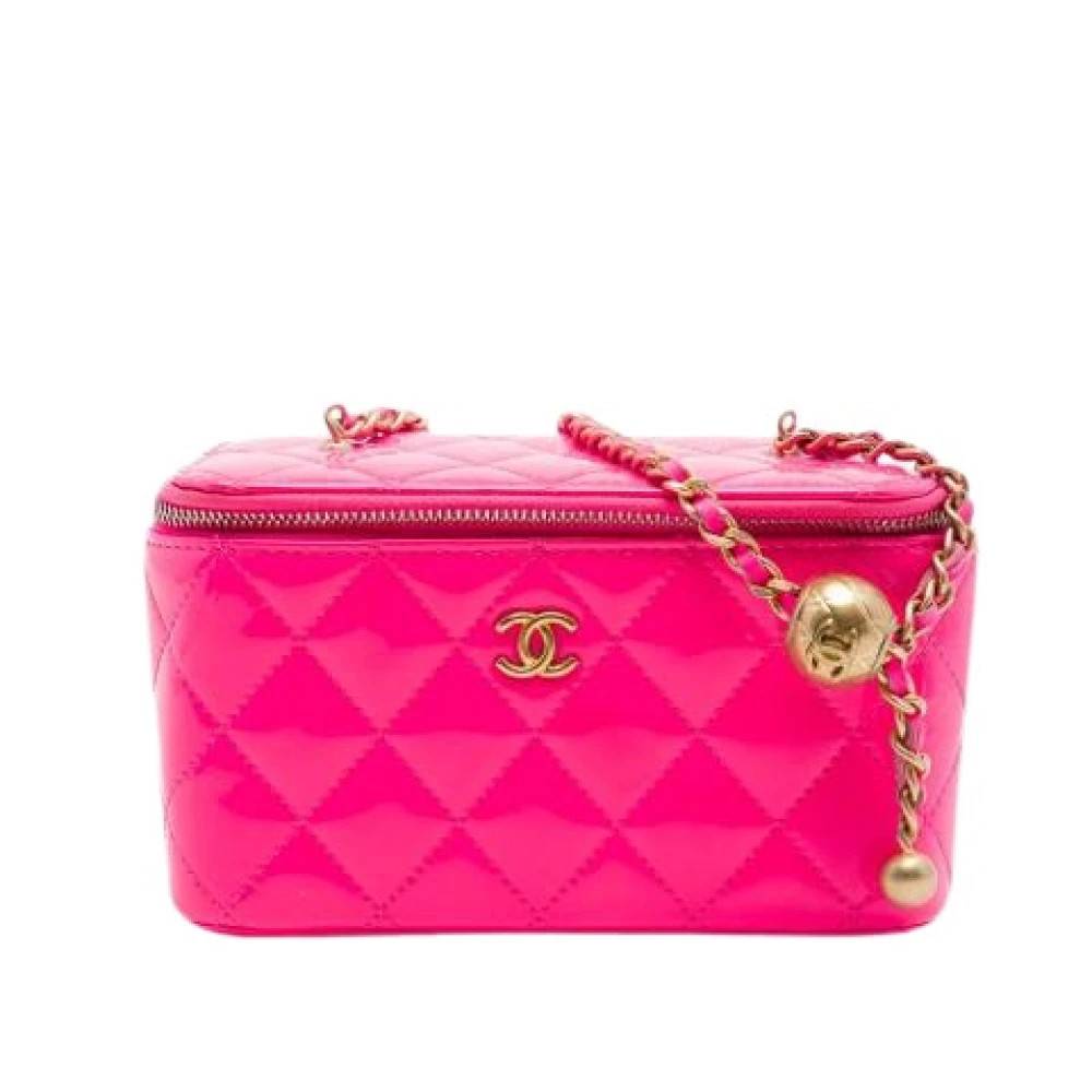 Chanel Vintage Pre-owned Quilted Patent Crossbody Bag - Vintage - Dame - Lyserød - ONE SIZE - Uld