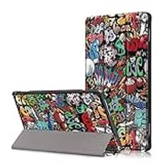 Lenovo Tab M10 FHD REL X605FC/X605LC, vikbart fodral för Lenovo Tab M10 FHD REL X605FC/X605LC, magnetiskt anti-rep-fodral, fodral med penna-graffiti-funktion