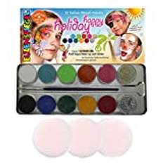Eulenspiegel 212240 – Sminkpalett Happy Holiday, vegan, sminkset, barnsminksmink, karneval, karneval, karneval, karneval, karneval, karneval,