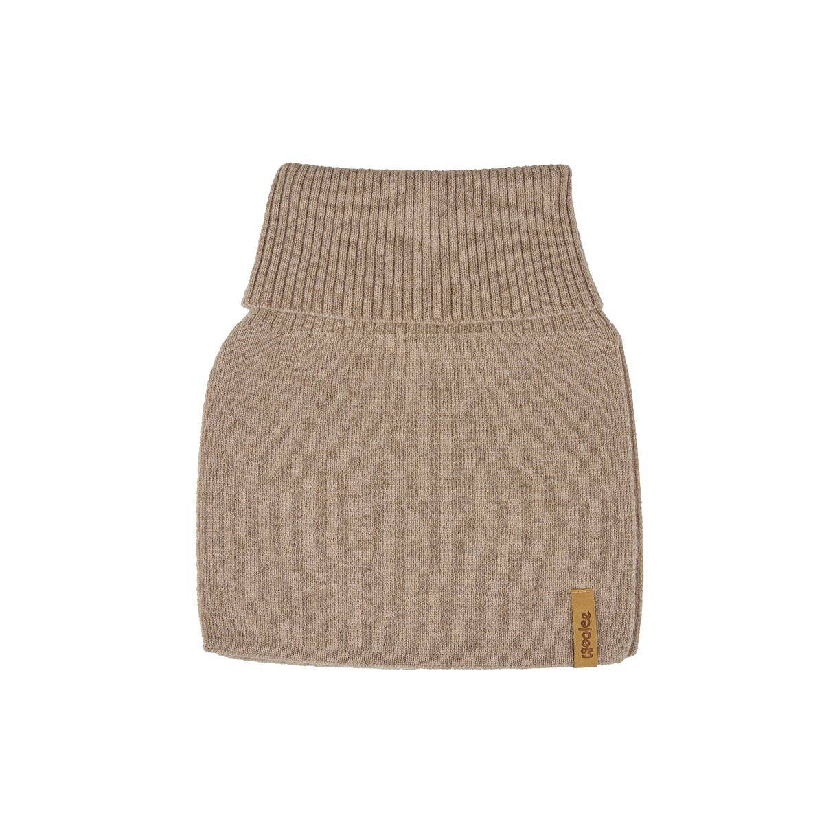 Børne uld halsedisse rullekrave Merino med kashmir brun størrelse tøj M