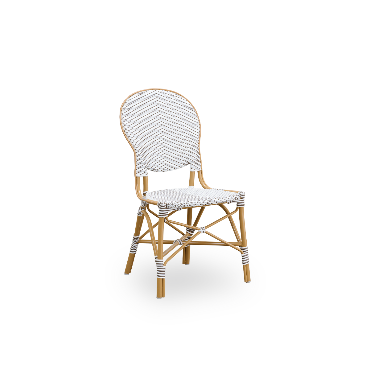 Isabell Exterior Caféstol - Taupe aluminium frame | Grey w/ white dot ArtFibre / B451 | Tempotest | Beige