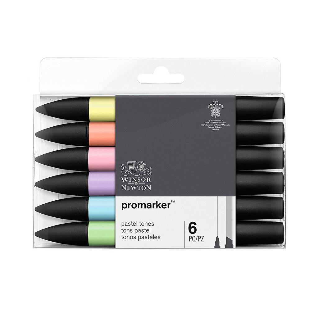 Winsor & Newton Promarker 6 Set, Pastel tones