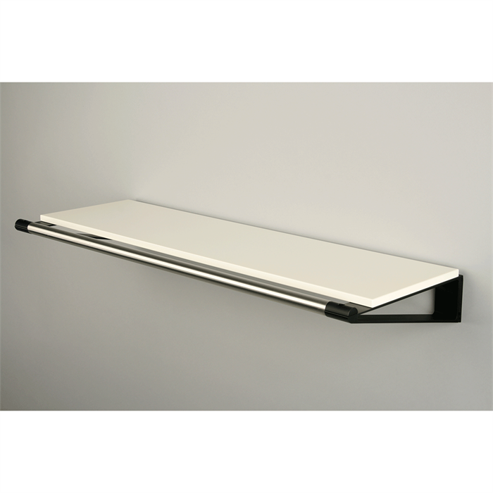 Knax hylde 4 hattehylde - 40 cm - Hvid helplade - Sorte hyldebærere