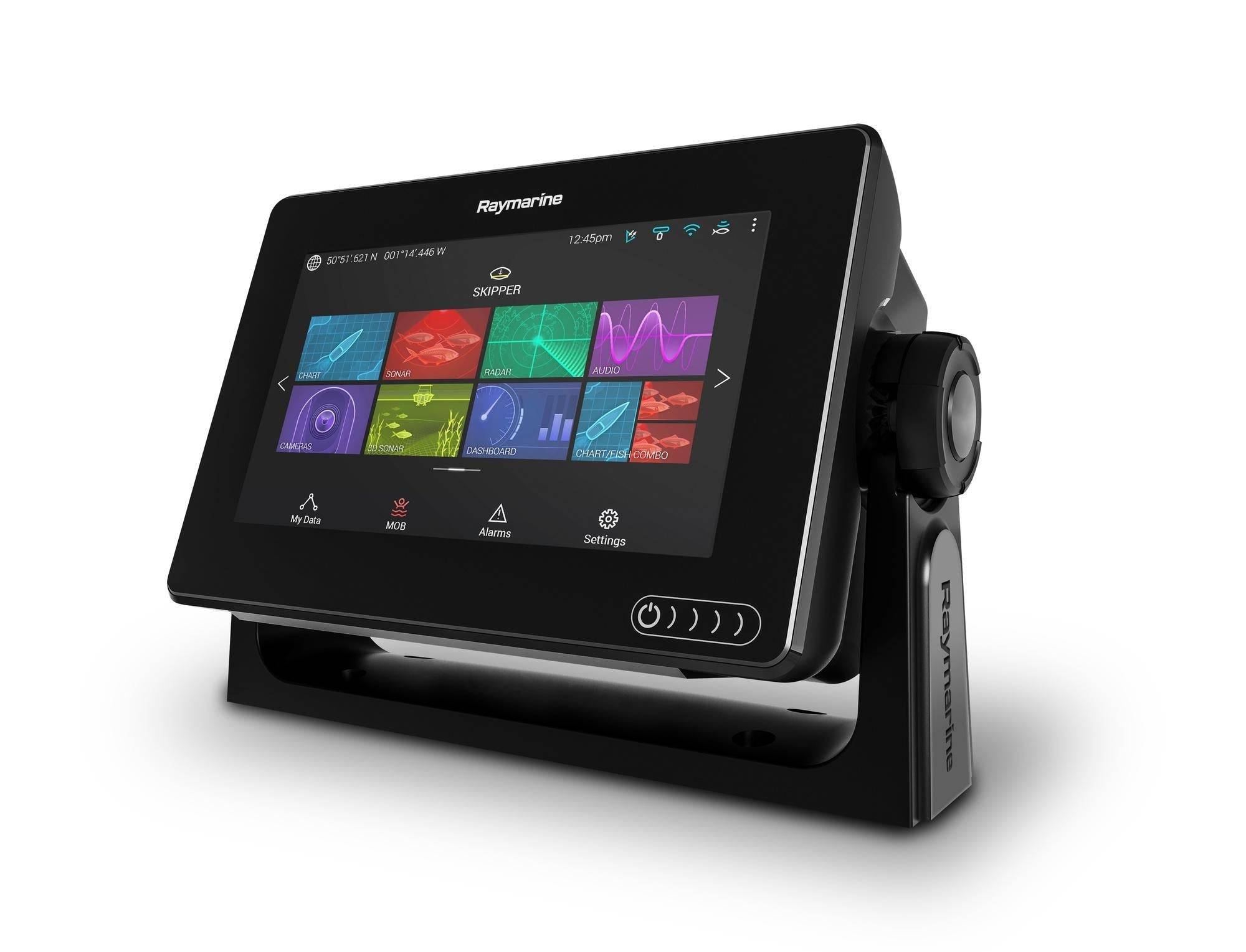 AXIOM 7" DV Multifunktions Display Raymarine - VÆLG VARIANT! - Med integreret Downvision, 600W sonar inkl. CPT-S transducer
