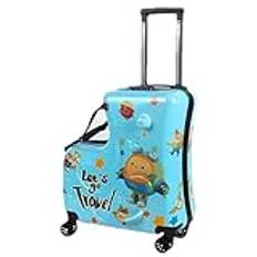 Kids Ride-On Travel Suitcase | Children Rolling Trolley Luggage | Rolling Luggage With Wheels | Kid Ride On Suitcase | Child Stroller Spinner Luggage For Children's Day & Festival