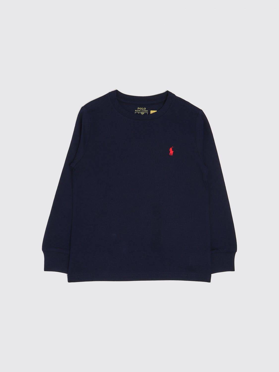 POLO RALPH LAUREN Langärmeliges Baumwoll-T-Shirt für Jungen mit gesticktem Pony-Logo - 24M
