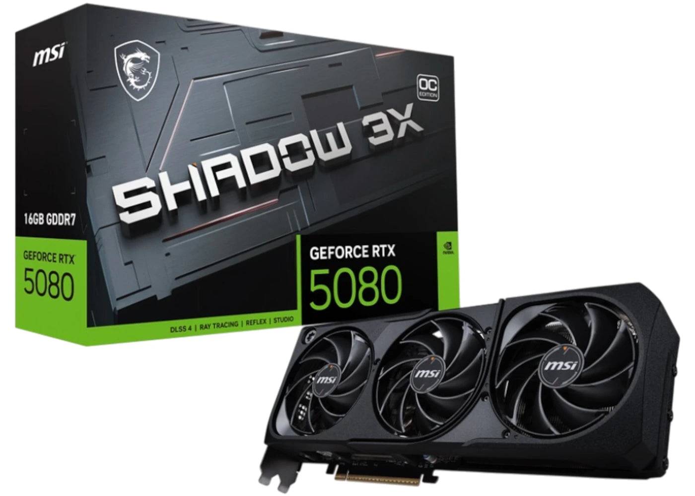 NVIDIA MSI GeForce RTX 5080 16GB Shadow 3X OC Graphics Card - One Size (One Size)