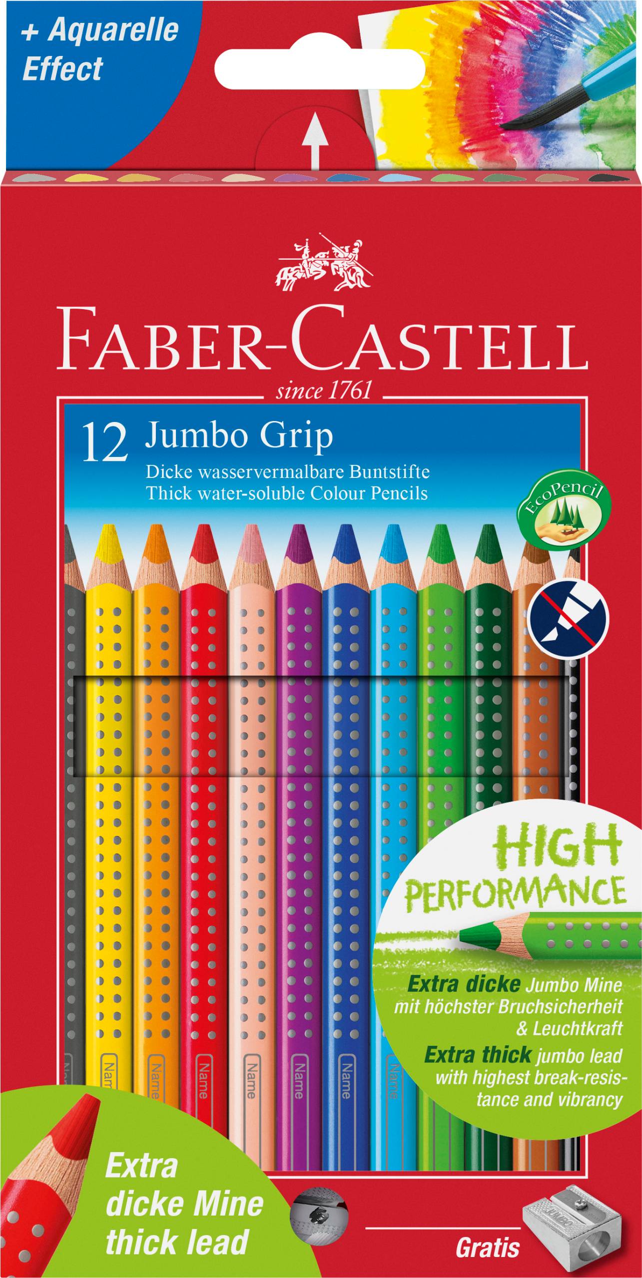 Faber-Castell Coloured Pencil Jumbo Grip 12 pcs