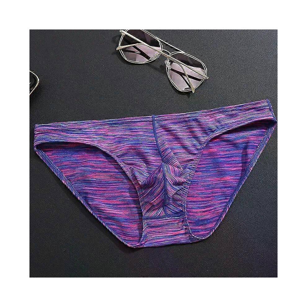 (M, anhong2) Men's Simple Bikini Gay Comfy Bulge Pouch Briefs Youth Breathable Elastic Hip Lift Quick Dry Sports Panties Fashion Mankini