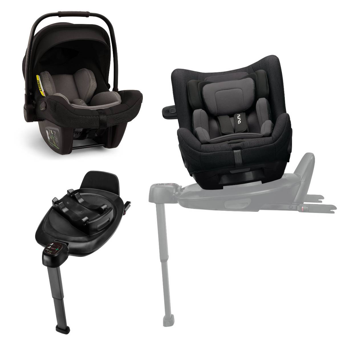 Nuna 3-in-1 Car Seat Set PIPA Next TODL Isofix - Caviar
