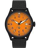 Timex Expedition North 43 mm herrklocka - Brunt miljövänligt snabbfrigörande armband i två delar, orange urtavla, brun boett TW2W23700
