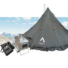 NORTENT Lavvo 6 Arctic med innertält & golv + tältkamin-Stål